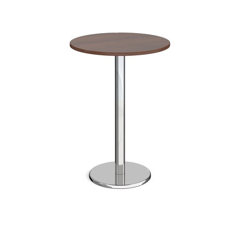 Pisa Circular Poseur Table Round Base 800mm Walnut Top PPC800-W