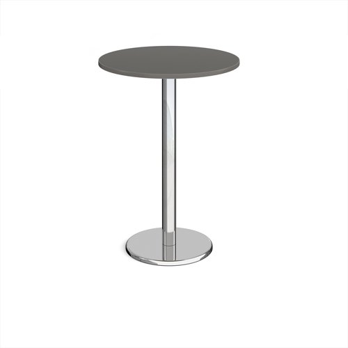 Pisa Circular Poseur Table Round Base 800mm Onyx Grey Top PPC800-OG