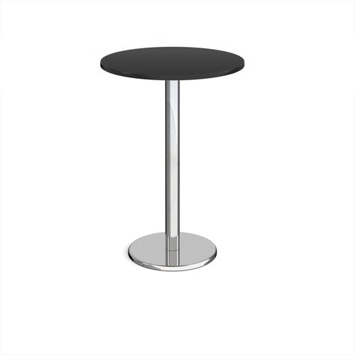 Pisa Circular Poseur Table Round Base 800mm Black Top PPC800-BK