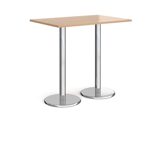 Pisa Rectangular Poseur Table Round Base 1200x800mm Beech Top PPR1200-B