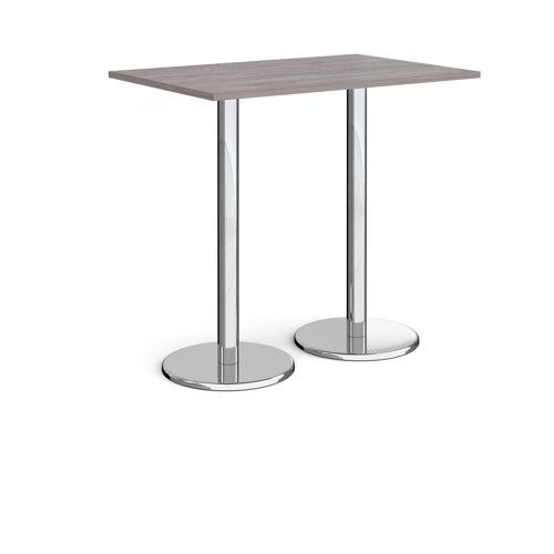 Pisa Rectangular Poseur Table Round Base 1200x800mm Grey Oak Top PPR1200-GO