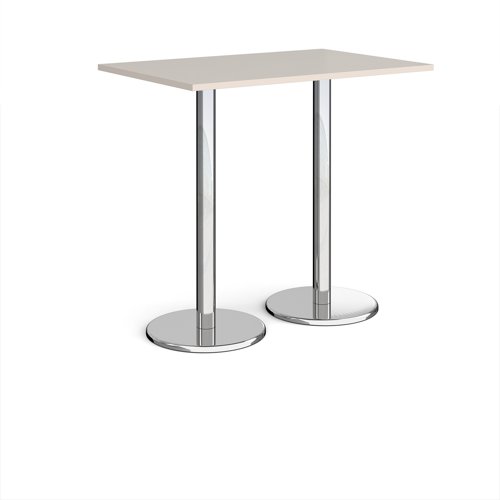 Pisa Rectangular Poseur Table Round Base 1200x800mm Light Grey Top PPR1200-LG