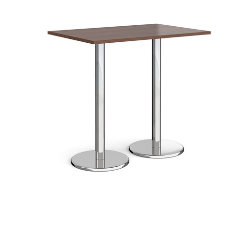 Pisa Rectangular Poseur Table Round Base 1200x800mm Walnut Top PPR1200-W