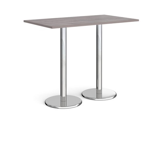 Pisa Rectangular Poseur Table Round Base 1400x800mm Grey Oak Top PPR1400-GO