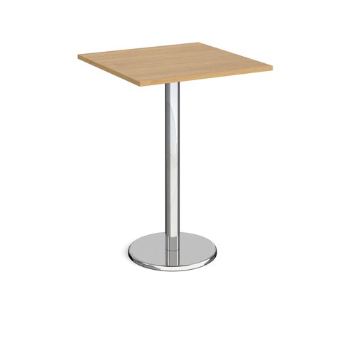 Pisa Square Poseur Table Round Base 800mm Oak Top PPS800-O