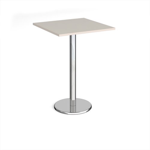 Pisa Square Poseur Table Round Base 800mm Light Grey Top PPS800-LG