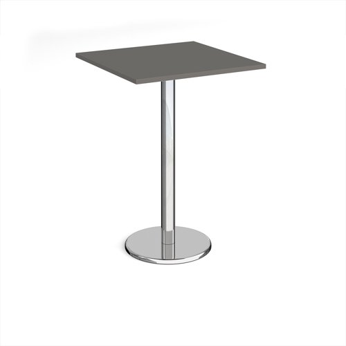 Pisa Square Poseur Table Round Base 800mm Onyx Grey Top PPS800-OG
