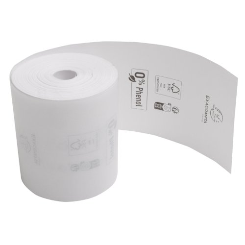 Exacompta Zero Plastic Thermal Receipt Roll 80mmx72mmx76m (Pack 10) 40768E