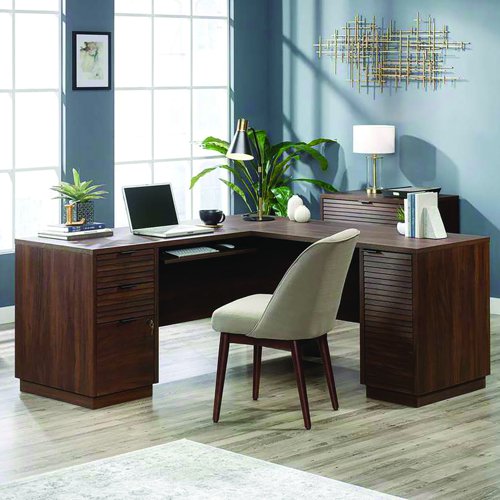 Teknik Office Elstree L-Shaped Desk Spiced Mahogany 5426914