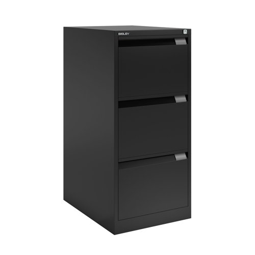 Bisley Filing Cabinet 3 Drawer 470x622x1016mm Black BS3E