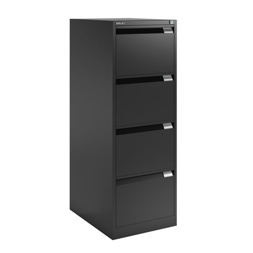 Bisley Filing Cabinet 4 Drawer 470x622x1321mm Black BS4E