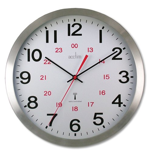 Acctim Century Radio Controlled Wall Clock 250mm Aluminium 74457