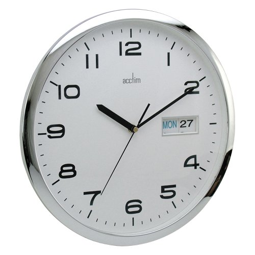Acctim Supervisor Wall Clock 320mm Chrome/White 21027