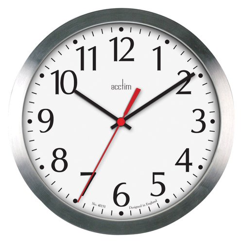 Acctim Javik Wall Clock 250mm Aluminium 27417