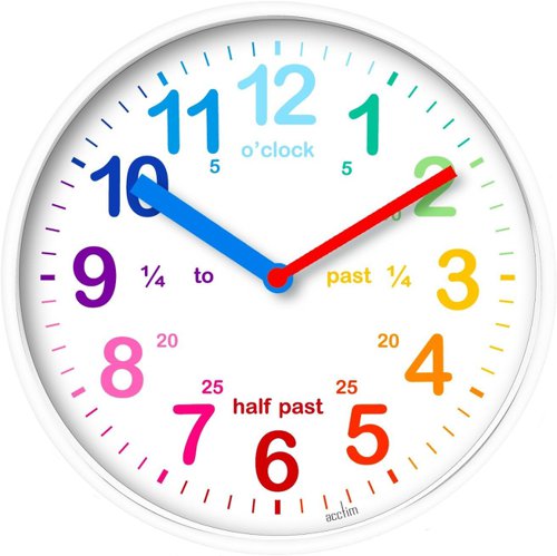 Acctim Wickford Time Teach Clock White 22522
