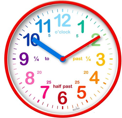 Acctim Wickford Time Teach Clock Red 22524