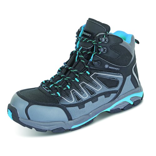 Beeswift Hiker S3 Composite Safety Boots Black/Blue/Grey Size 6/EU39 (1 Pair) CF35B06