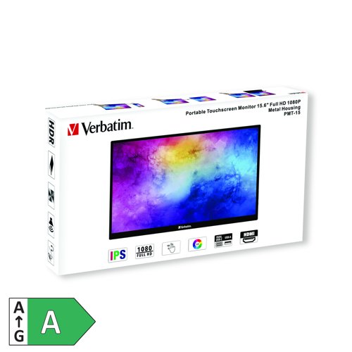 Verbatim PMT-15 Portable Touchscreen Monitor Full HD 1080p 15.6 Inch 49592