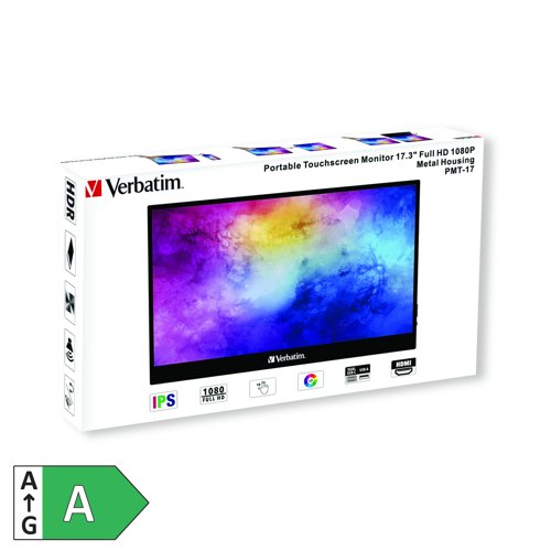 Verbatim PMT-17 Portable Touchscreen Monitor Full HD 1080p 17.3 Inch 49593