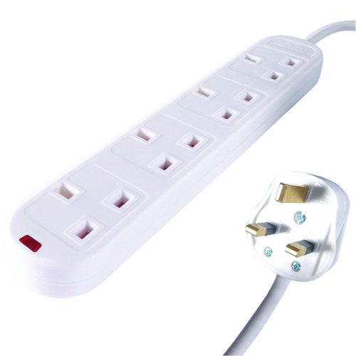ConnektGear UK 4-Way Surge Protected Power Extension Block 2m 27-4020s