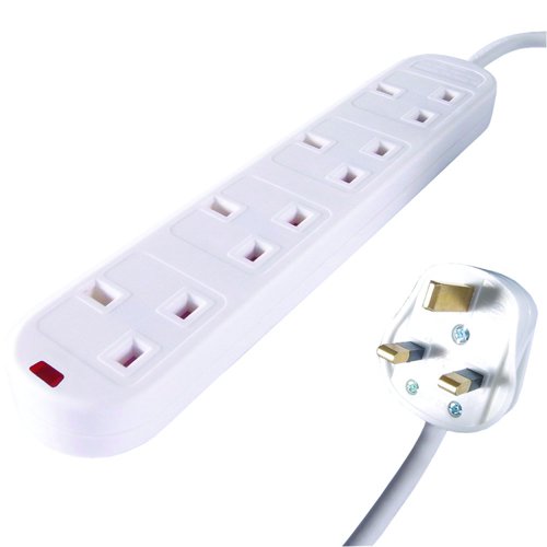 ConnektGear UK 4-Way Surge Protected Power Extension Block 5m 27-4050S