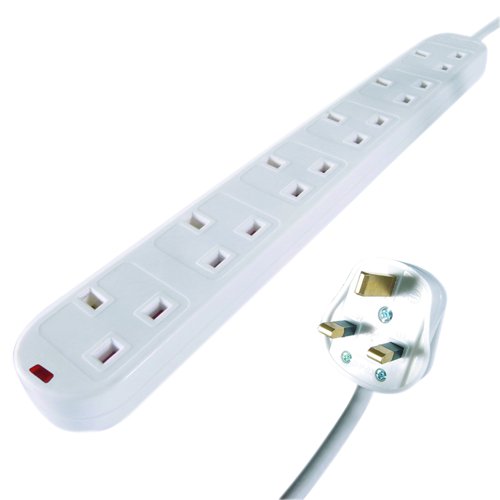 ConnektGear UK 6-Way Surge Protected Power Extension Block 5m 27-6050S