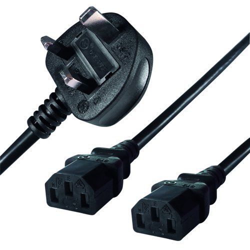 ConnektGear UK Mains to 2xC13 Splitter Cable 2.5m 27-0115B