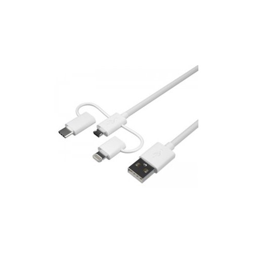 Charging Cable 3-in-1 USB to Lightning USB-C & Micro-USB