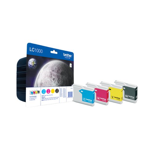 Brother Inkjet Cartridge Black/Cyan/Magenta/Yellow Value Pack LC1000VALBP