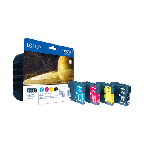 Brother Inkjet Cartridge Black/Cyan/Magenta/Yellow Value Pack LC1100VALBP