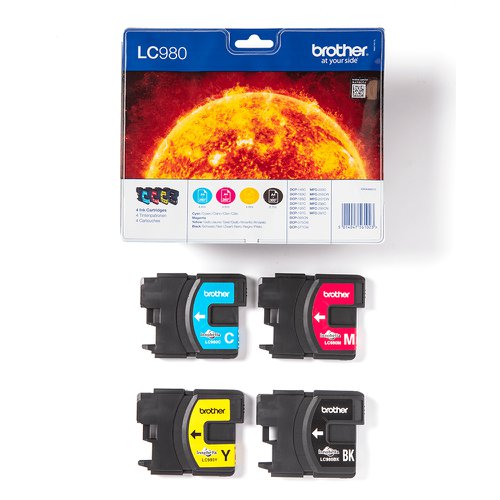 Brother Inkjet Cartridge Black/Cyan/Magenta/Yellow Value Pack LC980VALBP