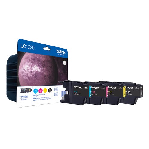 Brother Inkjet Cartridge Black/Cyan/Magenta/Yellow Value Pack LC1220VALBP