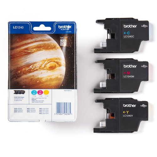 Brother Inkjet Cartridge Cyan/Magenta/Yellow Value Pack LC1240RBWBP