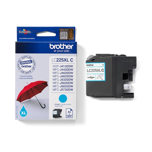 Brother Inkjet Cartridge High Capacity Cyan LC225XLC