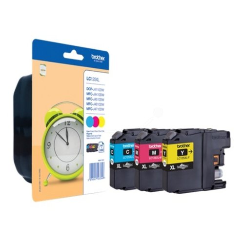 Brother Inkjet Cartridge Cyan/Magenta/Yellow Value Pack LC125XLRBWBP