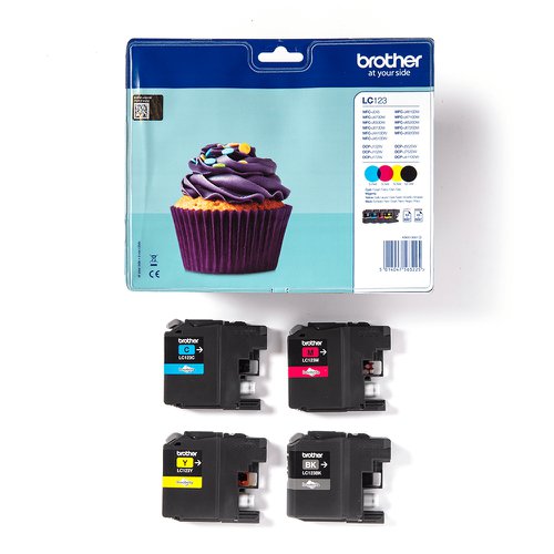 Brother Inkjet Cartridge Black/Cyan/Magenta/Yellow Value Pack LC123VALBP