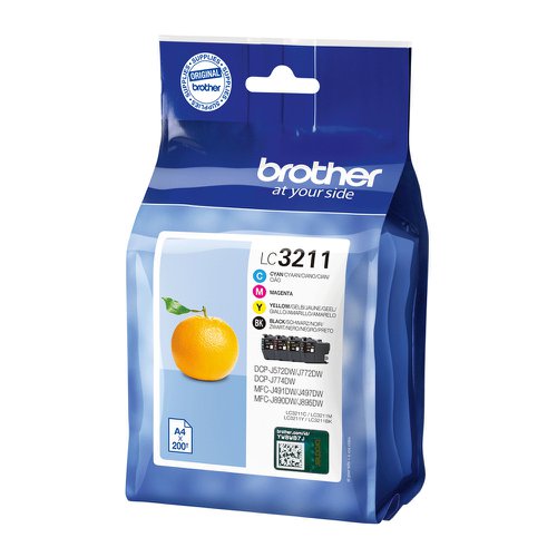 Brother Inkjet Cartridge Black/Cyan/Magenta/Yellow Value Pack LC3211VAL