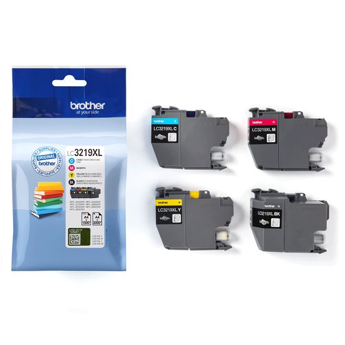 Brother Inkjet Cartridge High Capacity Black/Cyan/Magenta/Yellow Value Pack LC3219XLVAL