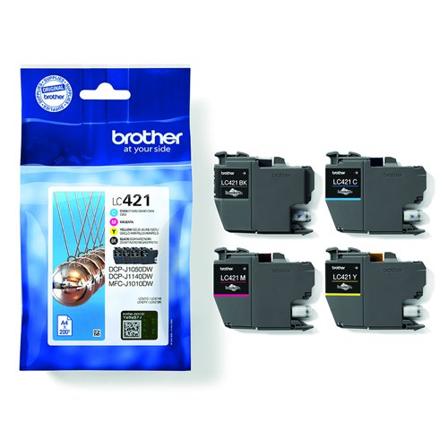 Brother Inkjet Cartridge Black/Cyan/Magenta/Yellow Value Pack LC421VAL