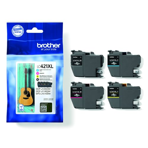 Brother Inkjet Cartridge High Capacity Black/Cyan/Magenta/Yellow Value Pack LC421XLVAL