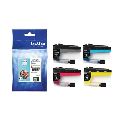 Brother Inkjet Cartridge Black/Cyan/Magenta/Yellow Value Pack LC424VAL