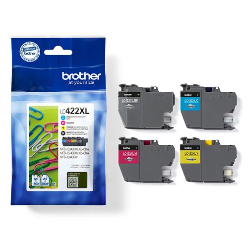 Brother Inkjet Cartridge High Capacity Black/Cyan/Magenta/Yellow Value Pack LC422XLVAL