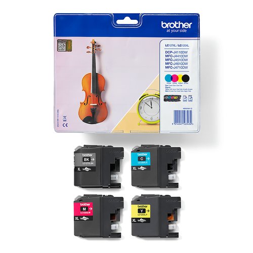 Brother Inkjet Cartridge High Capacity Black/Cyan/Magenta/Yellow Value Pack LC127XLVALBP