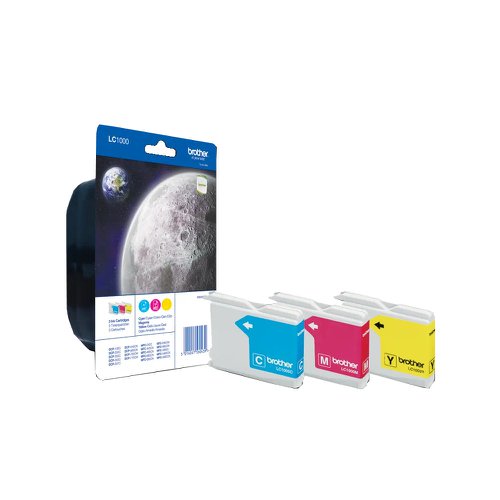 Brother Inkjet Cartridge Cyan/Magenta/Yellow Value Pack LC1000RBWBP