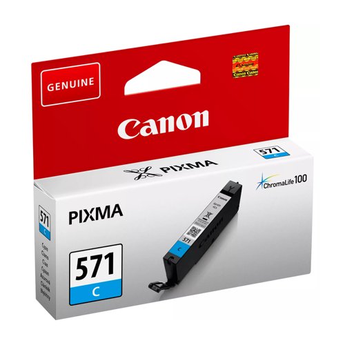 Canon No.571 Inkjet Cartridge Cyan CLI-571C 0386C001