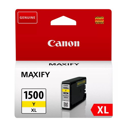 Canon No.1500 Inkjet Cartridge High Capacity Yellow PGI1500XLY 9195B001