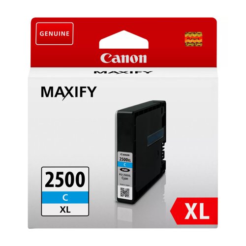 Canon No.2500 Inkjet Cartridge High Capacity Cyan PGI2500XLC 9265B001