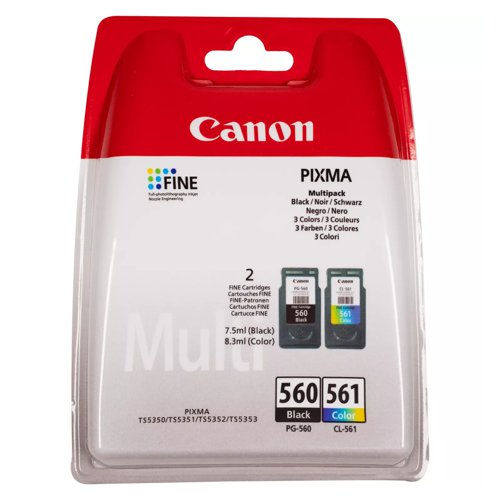 Canon No.560/561 Inkjet Cartridge Black/Cyan/Magenta/Yellow Value Pack PG-560/CL-561 3713C006