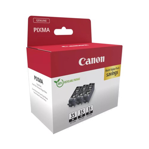 Canon No.35 Inkjet Cartridge Black (Pack 3) PGI-35 1509B028