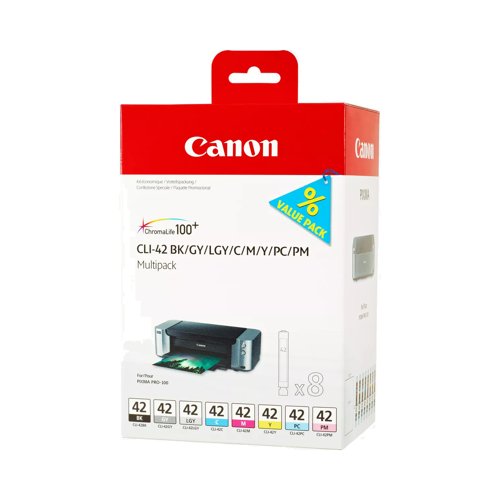 Canon No.42 Inkjet Cartridge Black/7-Colour Value Pack CLI-42 6384B010